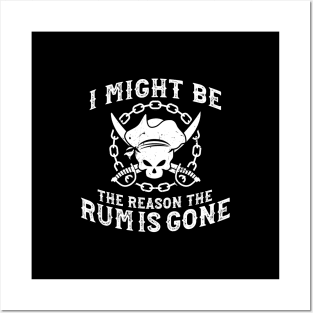 'RUM IS GONE' Funny Pirate Gift Posters and Art